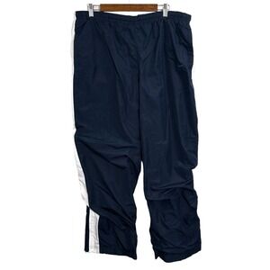 NIKE Vtg 90s Striped‎ Track Pants Navy Ankle Zip Athletic Running Gray Tag XXL